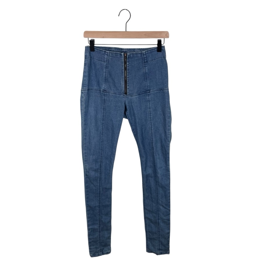 Prairie Underground Denim Girdle Legging Jeans Women’s Size XS Exposed Zipper